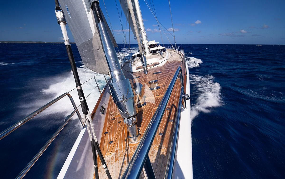 a boat on the water aboard HYPERION Yacht for Charter