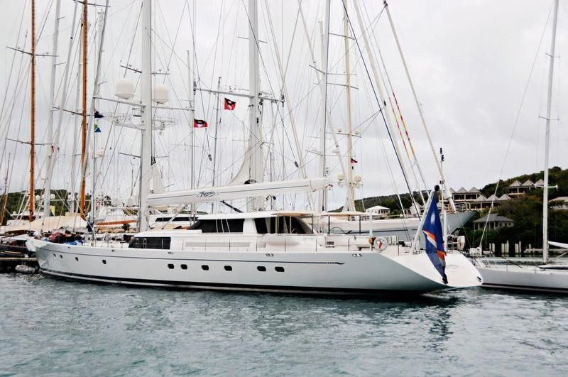 a boat in the water aboard HYPERION Yacht for Charter