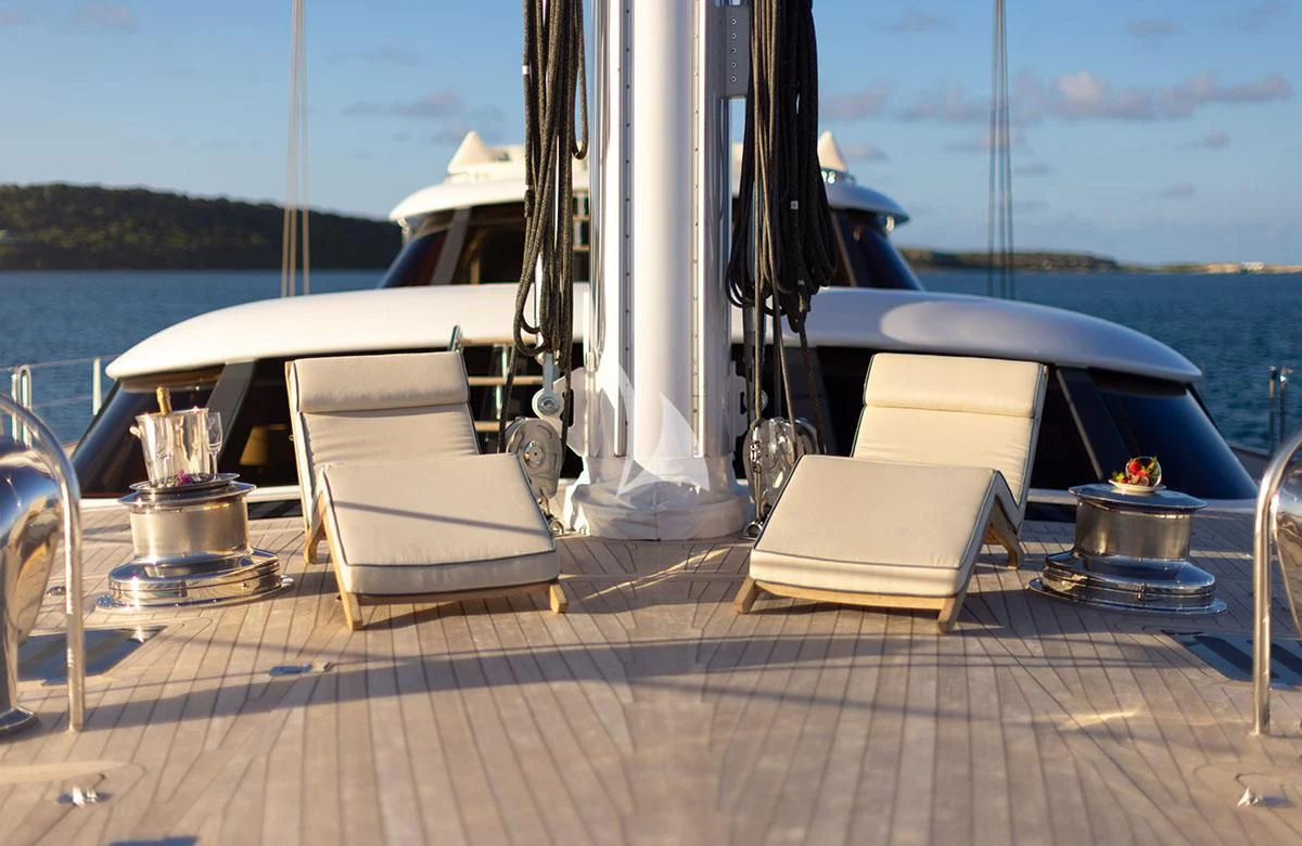 a boat on a deck aboard HYPERION Yacht for Charter
