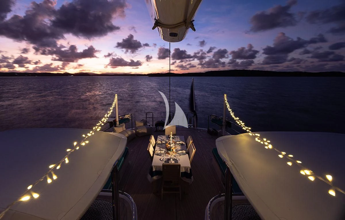 a boat on the water aboard HYPERION Yacht for Charter