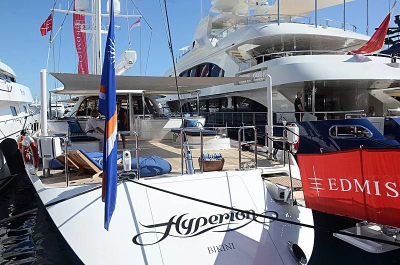 a boat on the water aboard HYPERION Yacht for Charter