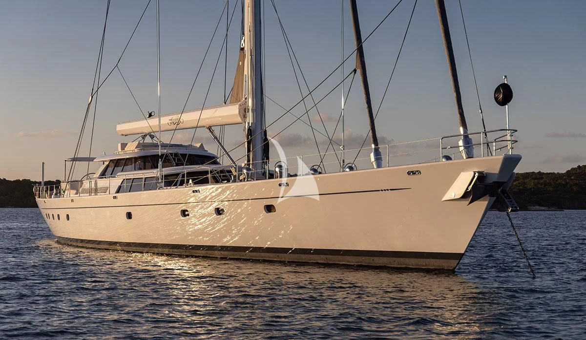 a boat on the water aboard HYPERION Yacht for Charter