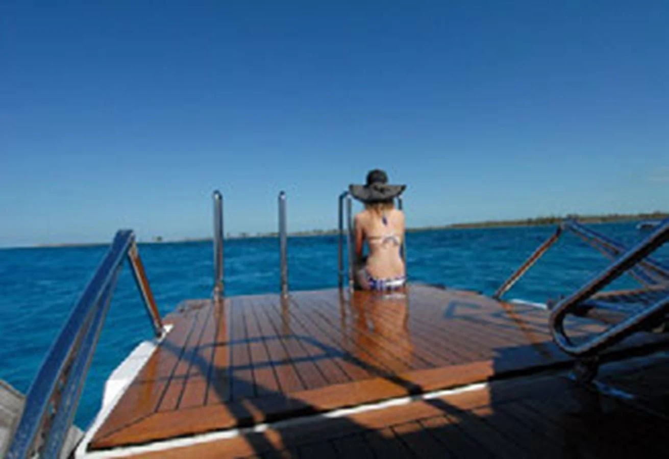 a boat on the water aboard HYPERION Yacht for Charter