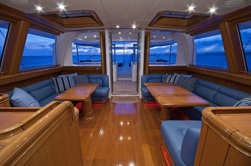 inside of a train aboard HYPERION Yacht for Charter