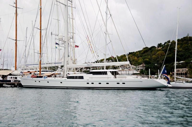 a boat in the water aboard HYPERION Yacht for Charter