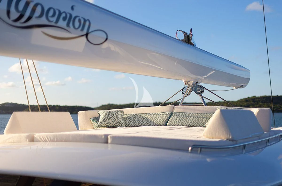 a person on a boat aboard HYPERION Yacht for Charter
