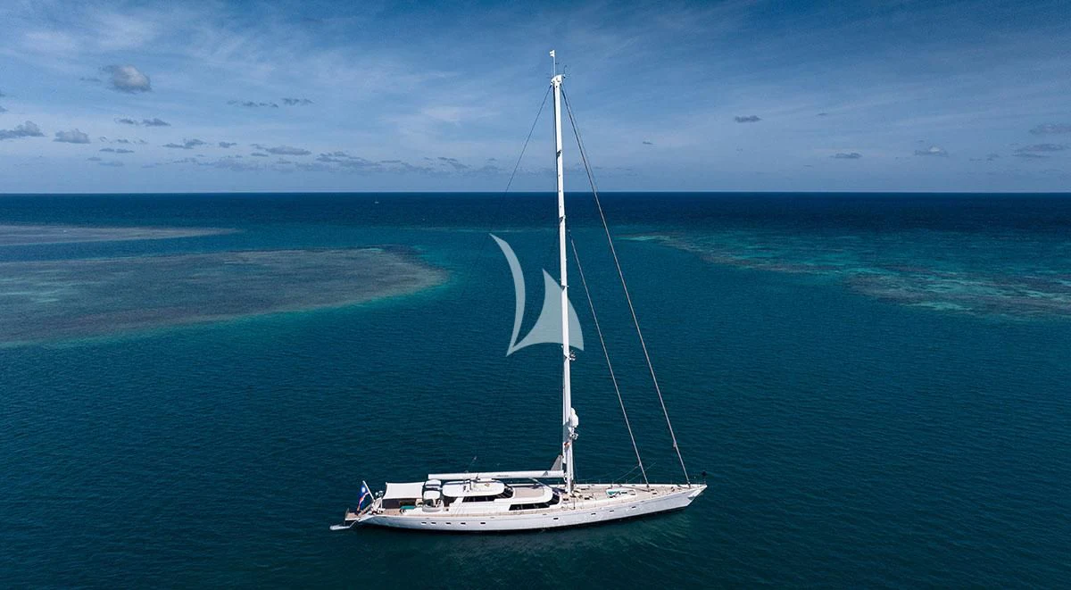 a white boat in the water aboard HYPERION Yacht for Charter