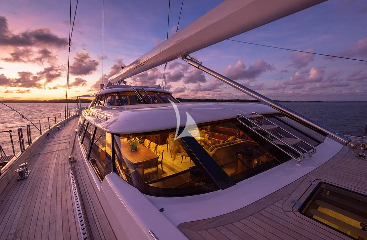 a boat on the water aboard HYPERION Yacht for Charter