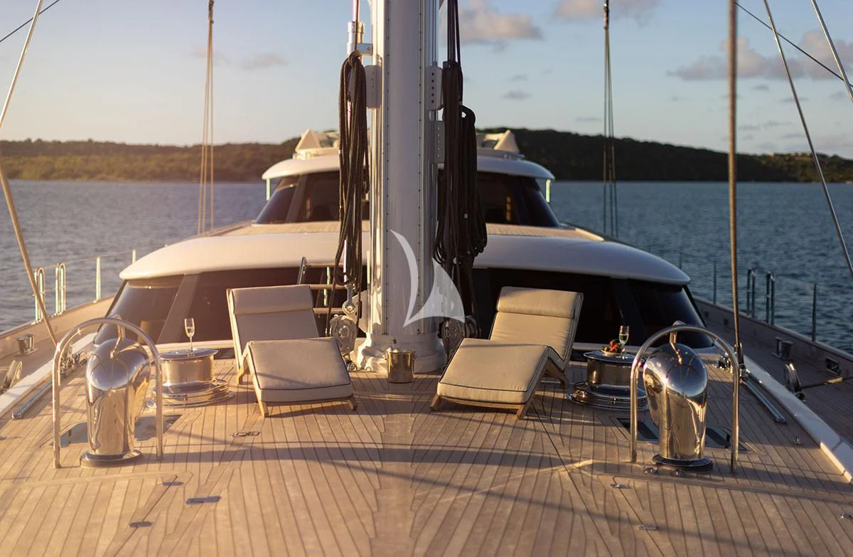 a boat on a deck aboard HYPERION Yacht for Charter