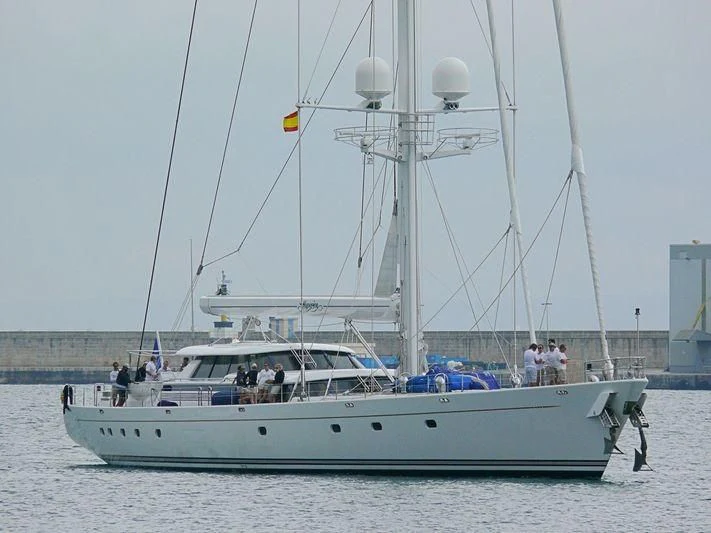 a boat with people on it aboard HYPERION Yacht for Charter