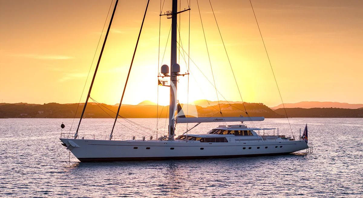 a boat on the water aboard HYPERION Yacht for Charter