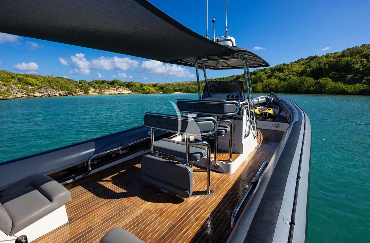 a boat on a body of water aboard HYPERION Yacht for Charter