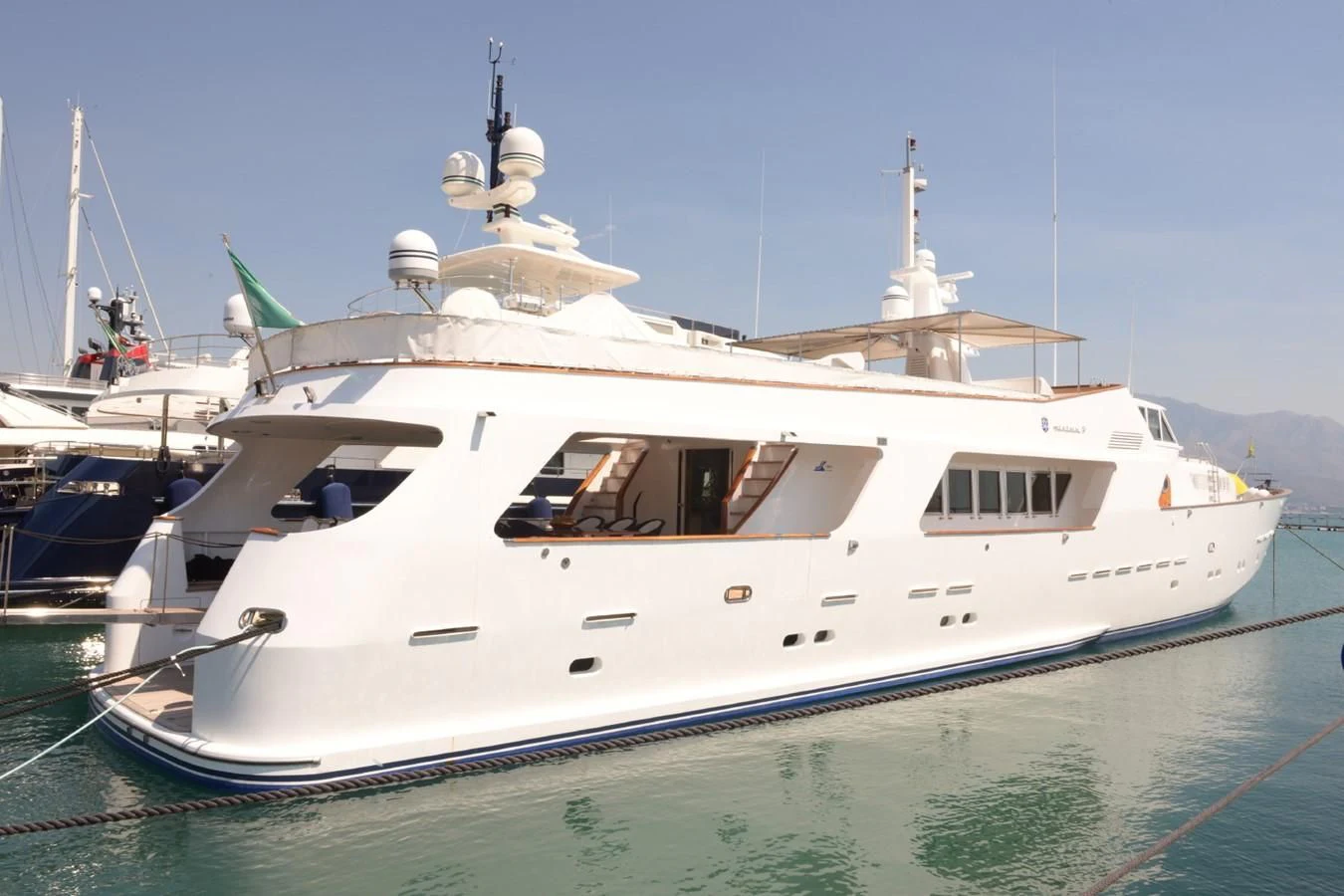 a white boat in the water aboard MISTER P Yacht for Sale