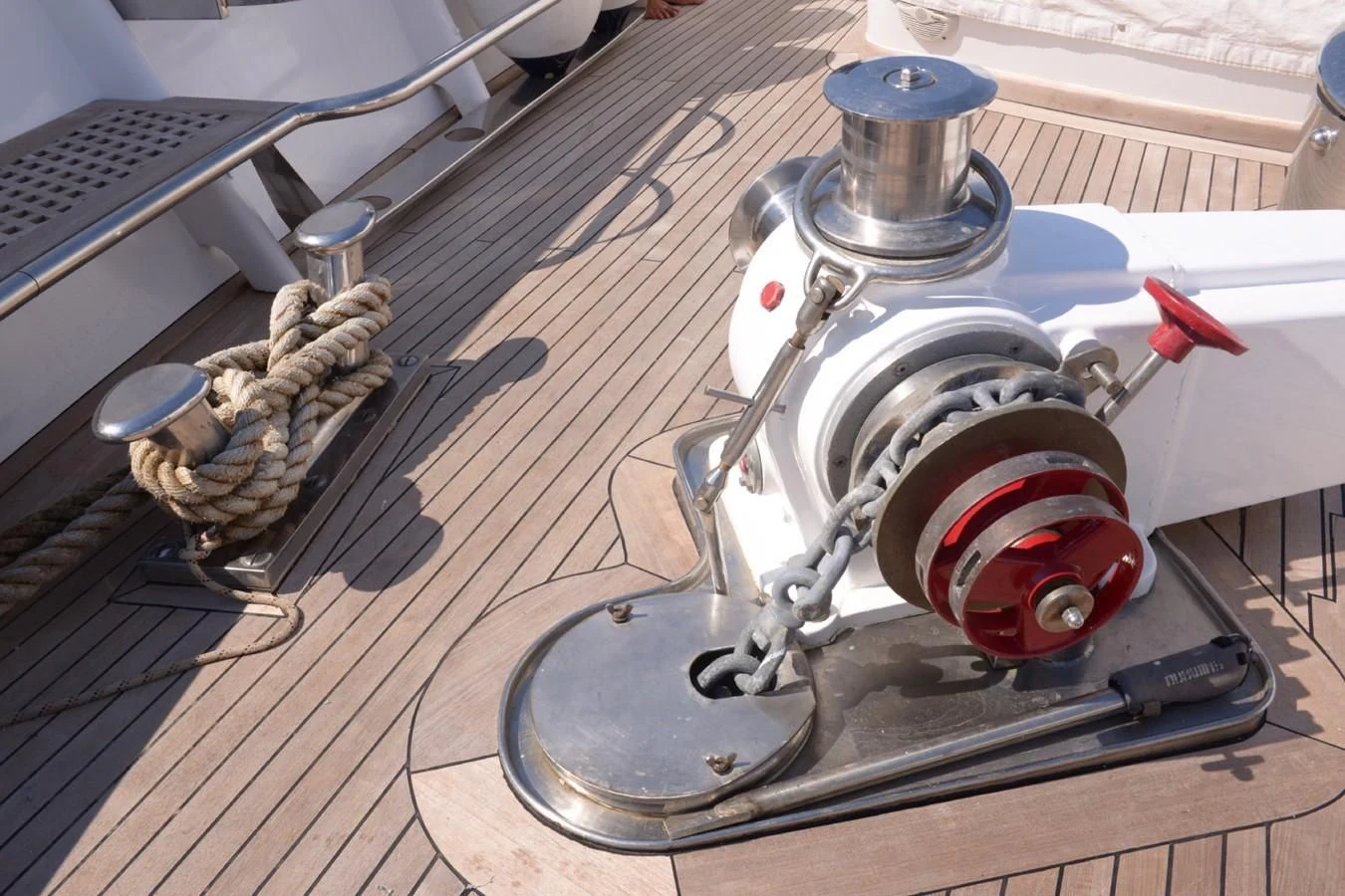 a metal object with a red light aboard MISTER P Yacht for Sale