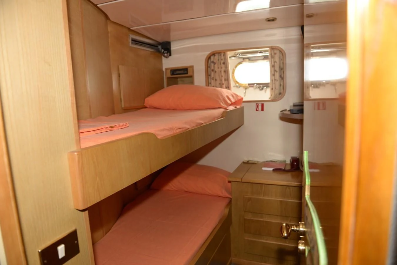 a room with two beds aboard MISTER P Yacht for Sale
