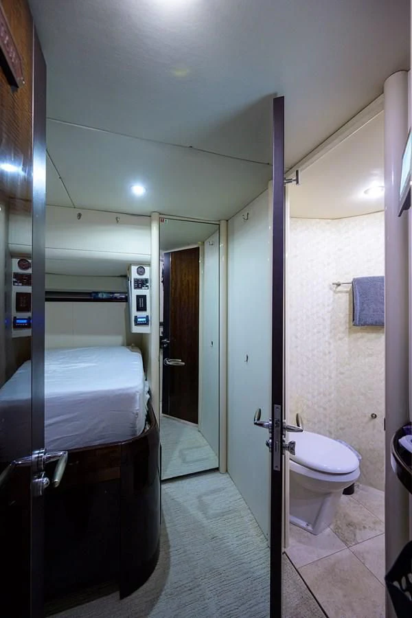 a bathroom with a sink and a toilet aboard THE JOB FATHER Yacht for Sale