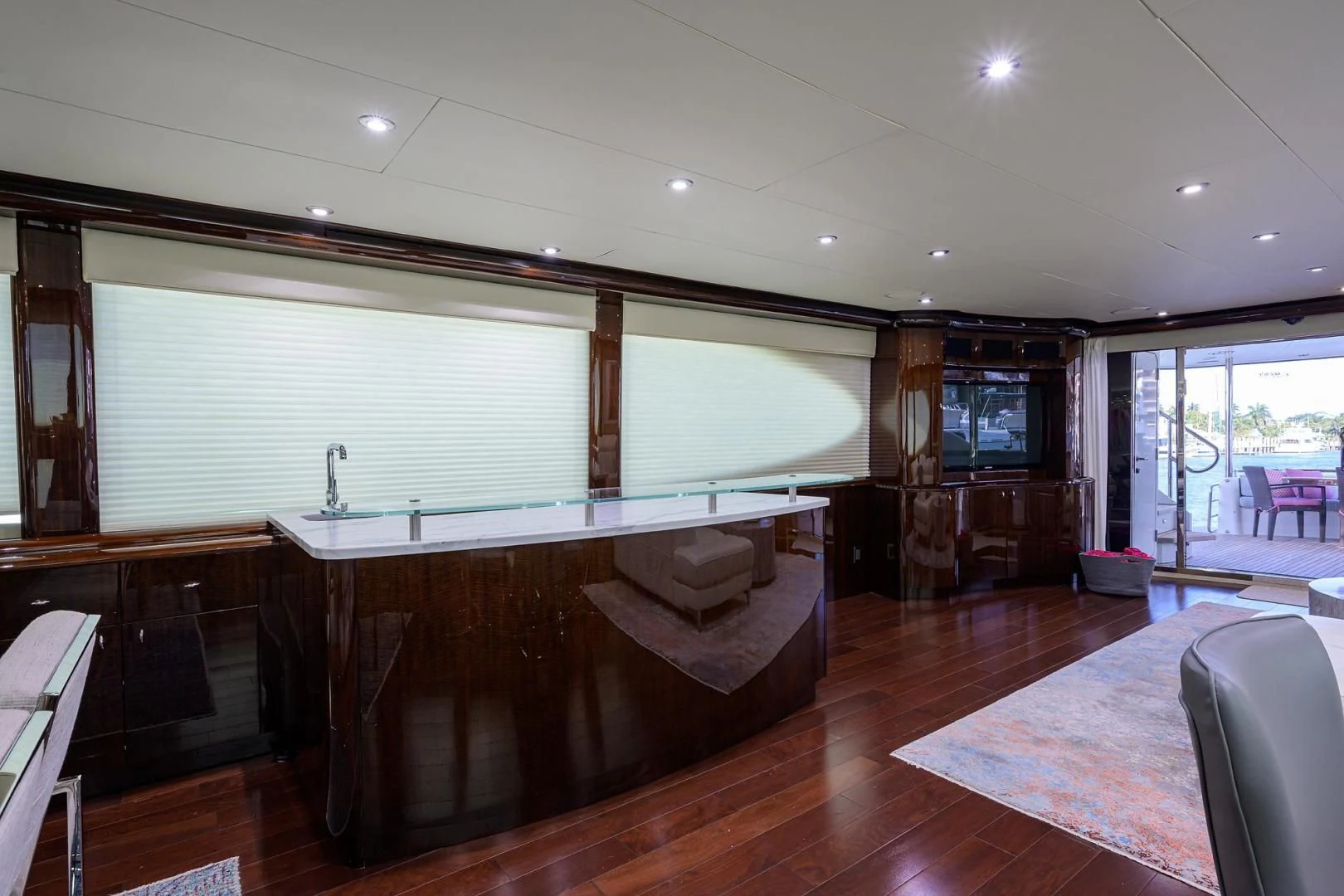 a large room with a large window aboard THE JOB FATHER Yacht for Sale