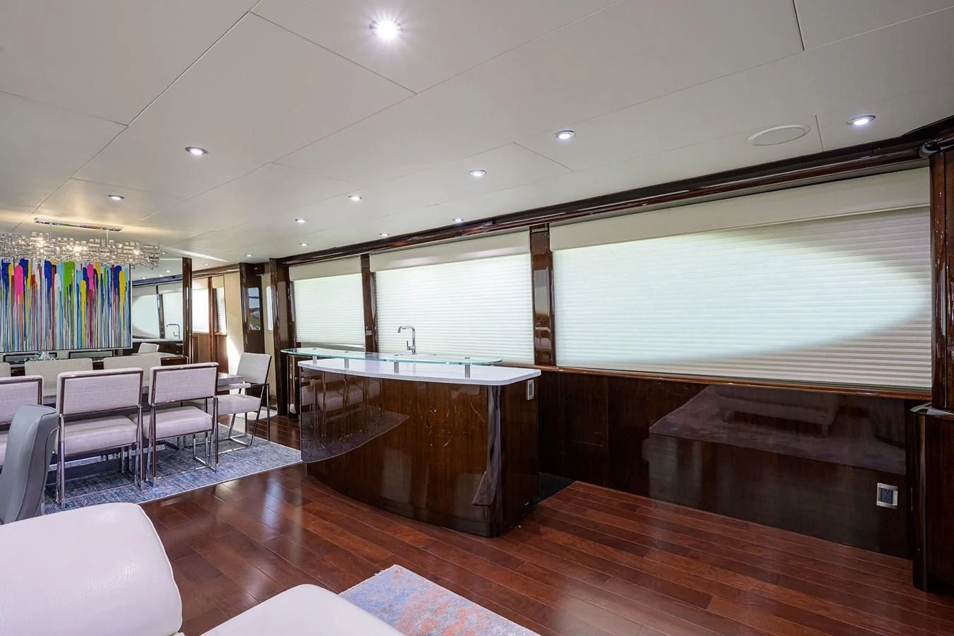 a large room with a large window aboard THE JOB FATHER Yacht for Sale