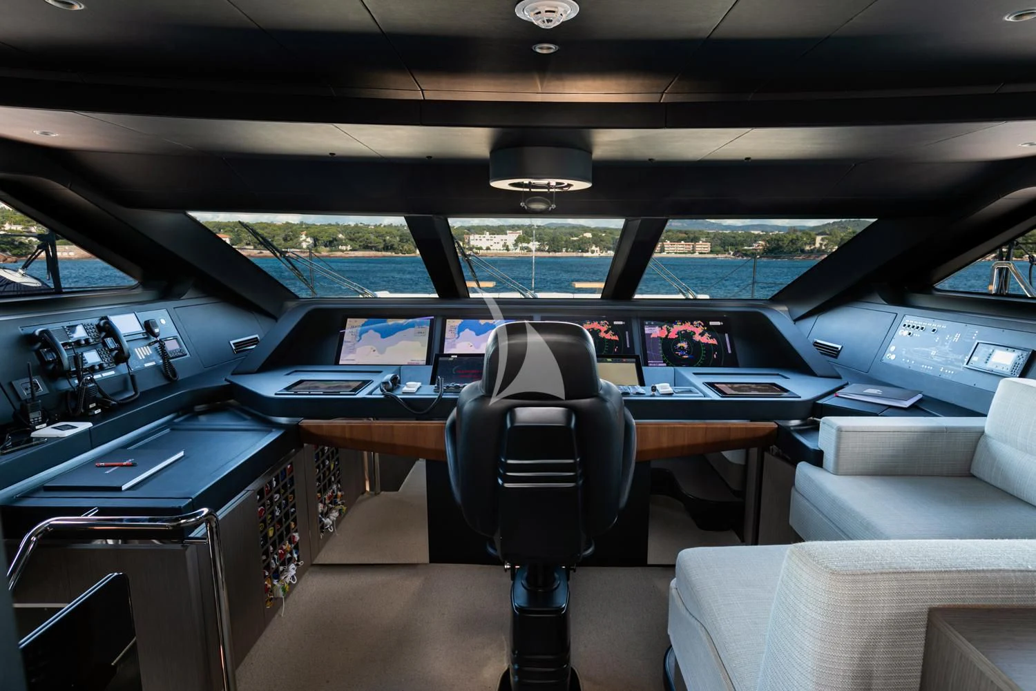 inside of a vehicle aboard JAG'B Yacht for Sale