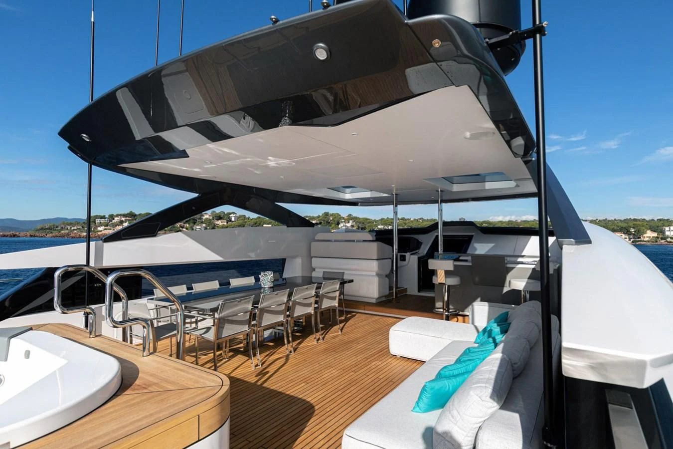 a boat on a deck aboard JAG'B Yacht for Sale