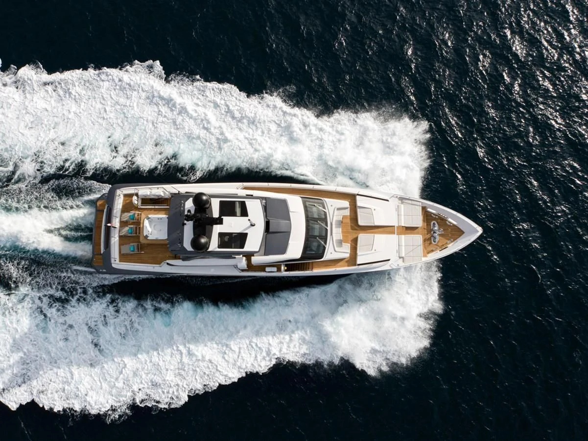 a space ship above the clouds aboard JAG'B Yacht for Sale