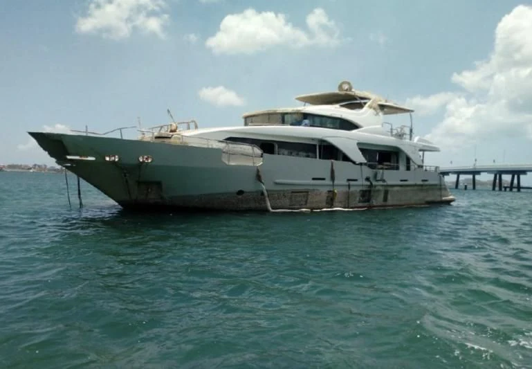 a boat in the water aboard MARIALE V Yacht for Sale