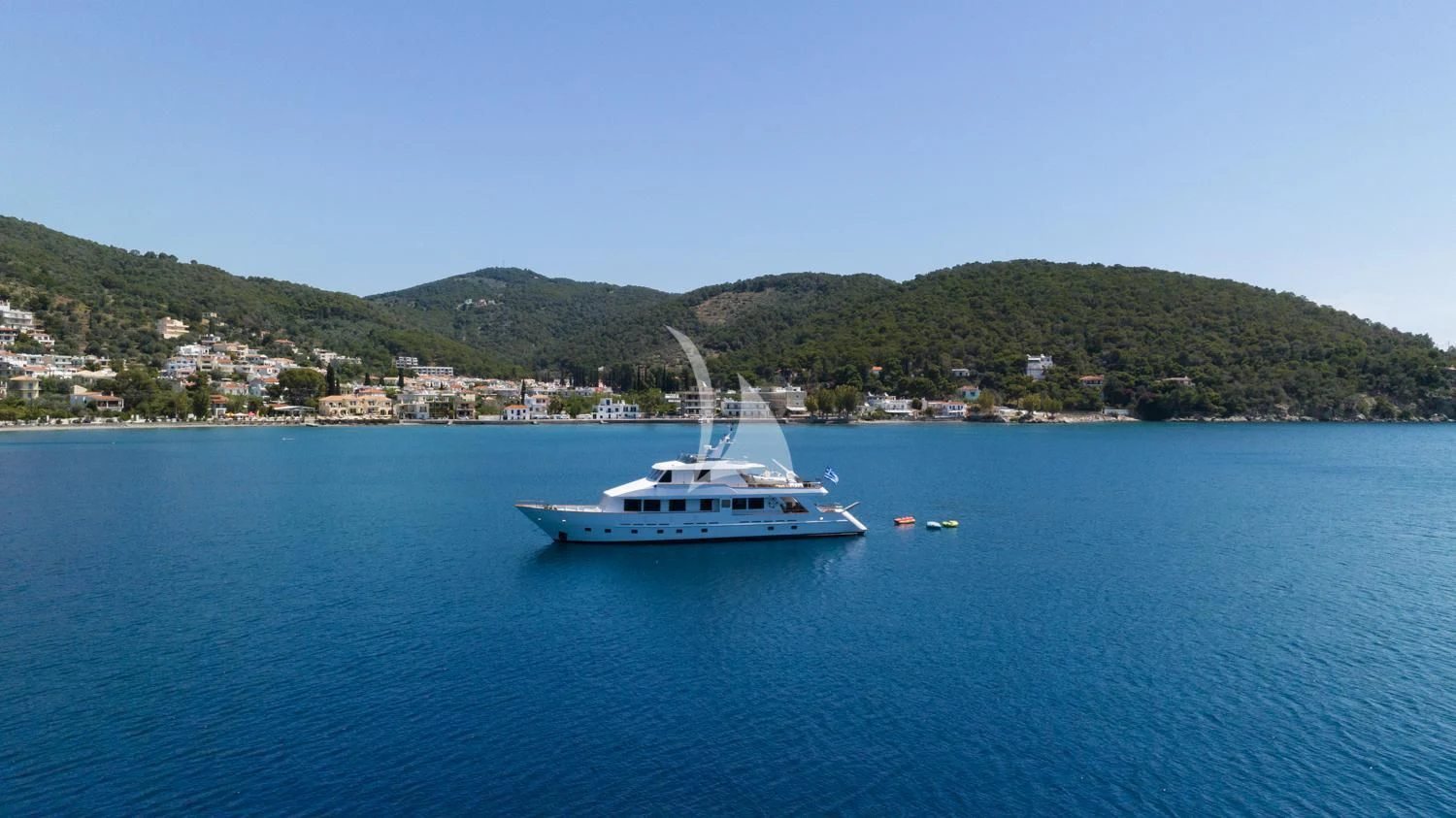 a boat on the water aboard ELENA Yacht for Sale