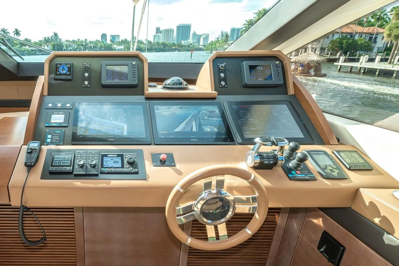 inside of a car aboard LIBERTY BLUE Yacht for Sale