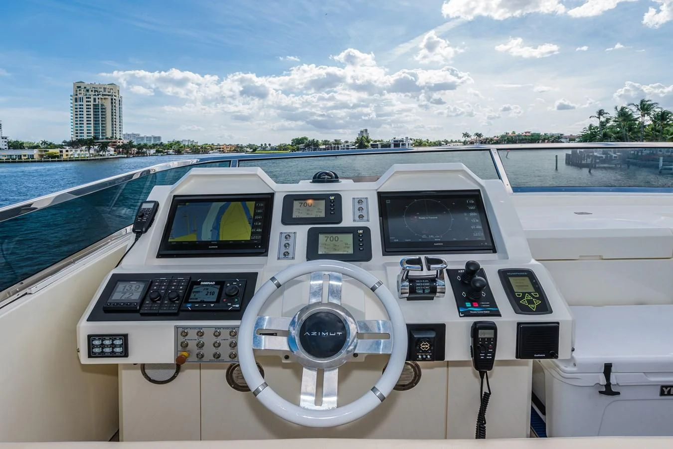 a cockpit of a plane aboard LIBERTY BLUE Yacht for Sale