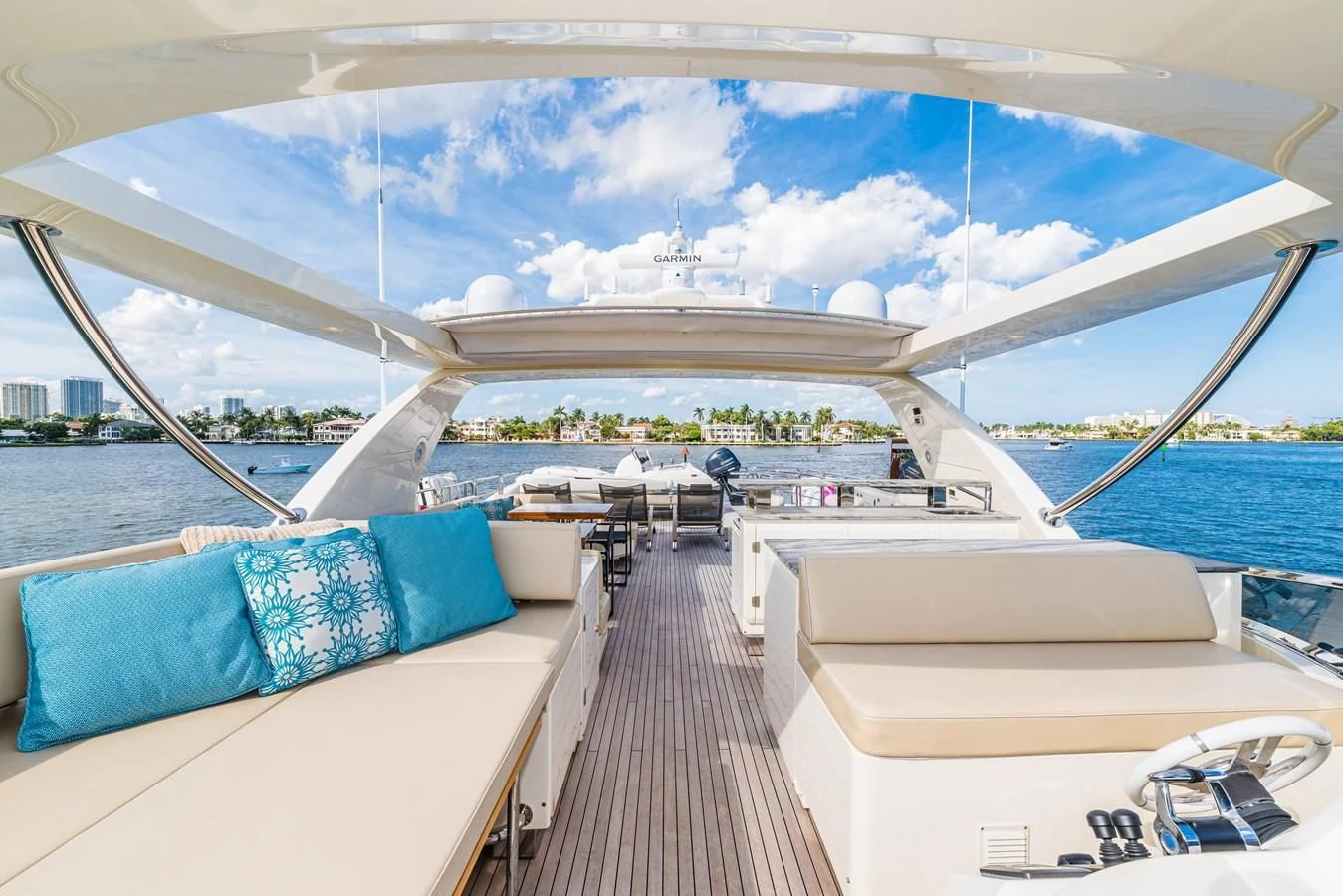 a boat on the water aboard LIBERTY BLUE Yacht for Sale