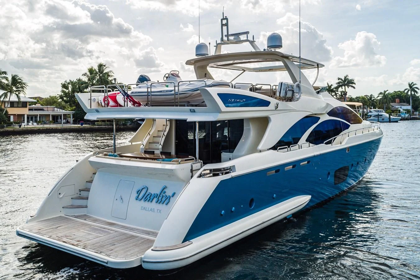 a boat in the water aboard LIBERTY BLUE Yacht for Sale