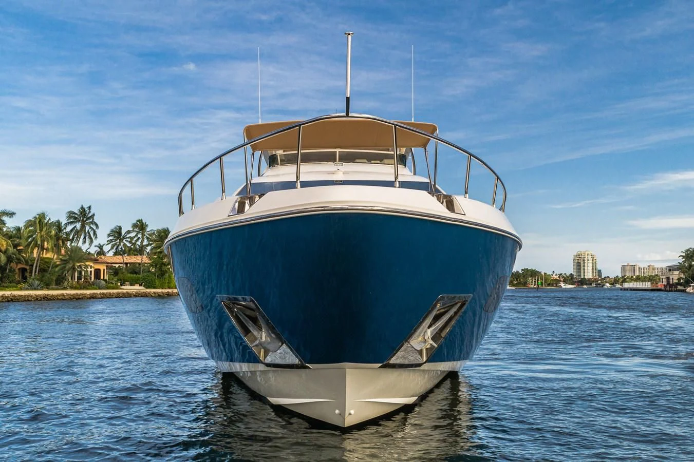 a boat in the water aboard LIBERTY BLUE Yacht for Sale
