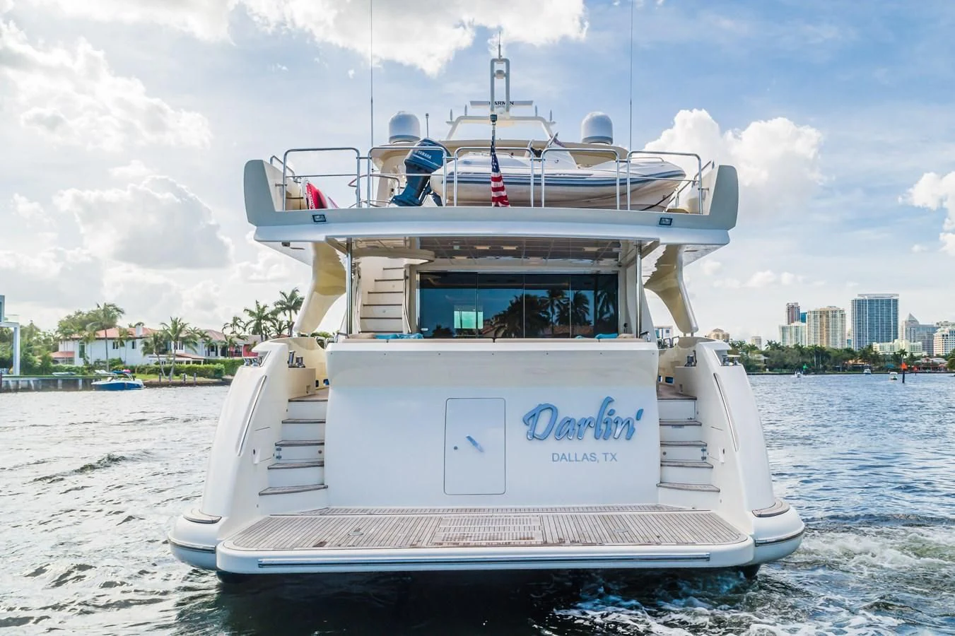 a boat on the water aboard LIBERTY BLUE Yacht for Sale