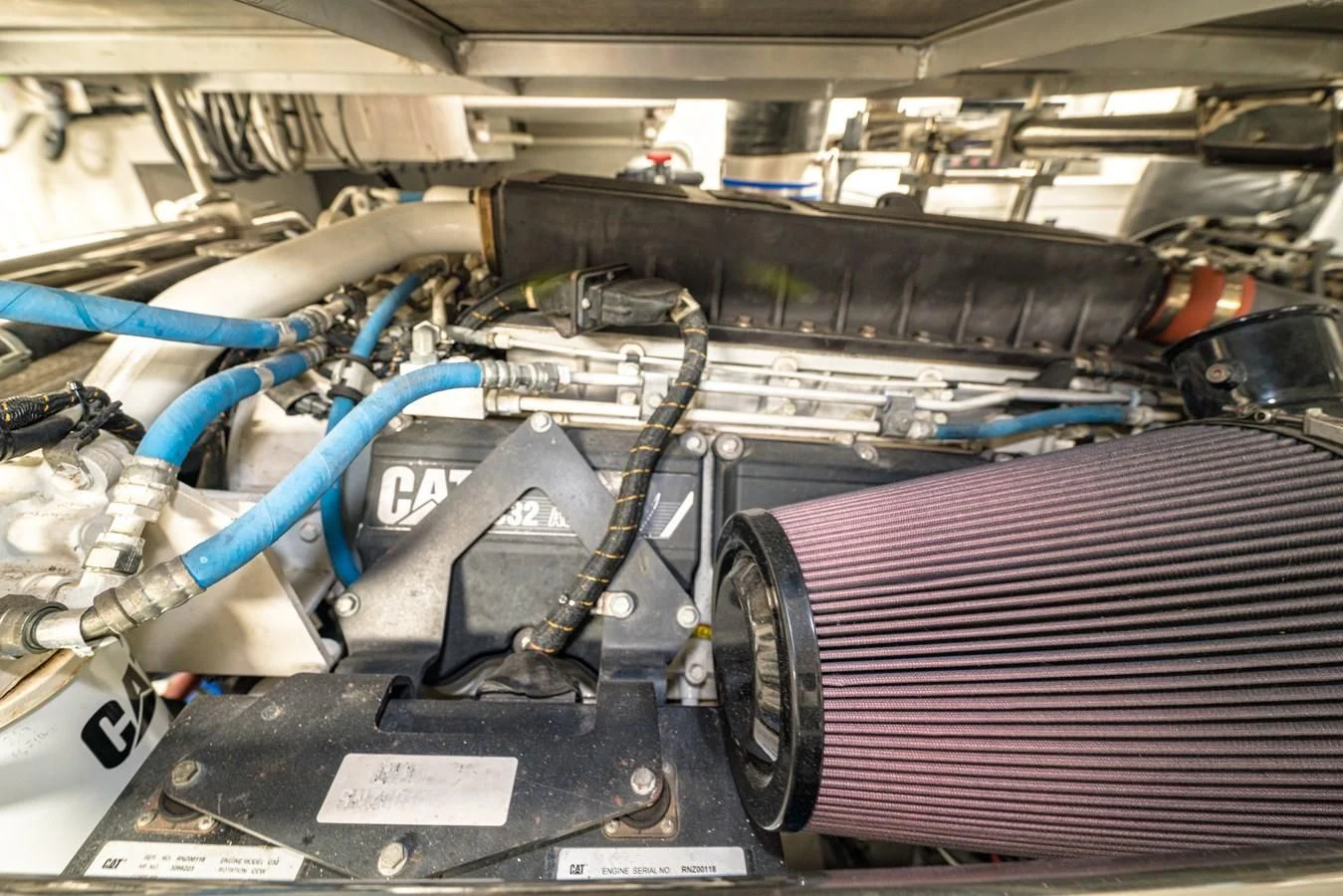 a machine with a large metal pipe aboard LIBERTY BLUE Yacht for Sale