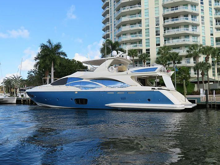 a boat on the water aboard LIBERTY BLUE Yacht for Sale