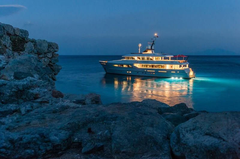 a ship on the water aboard UNEXPECTED Yacht for Sale