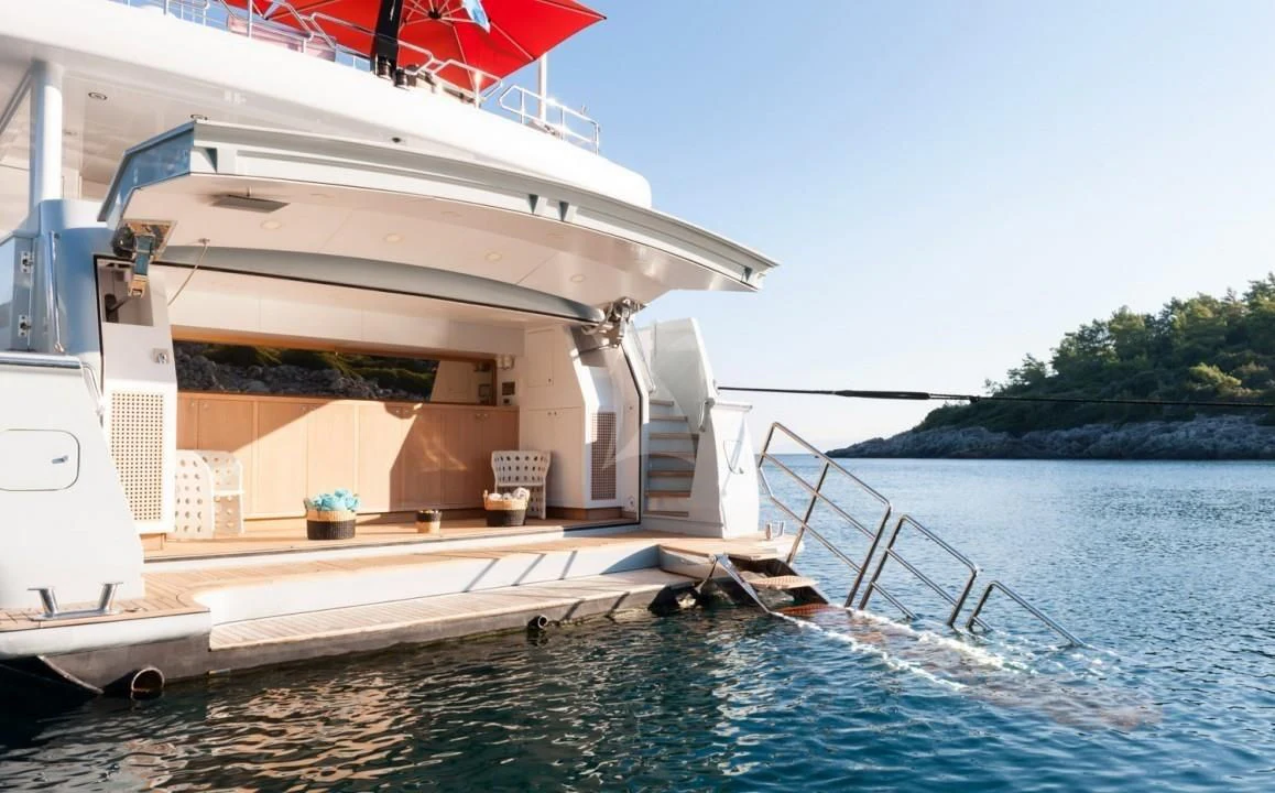 a boat on the water aboard UNEXPECTED Yacht for Sale