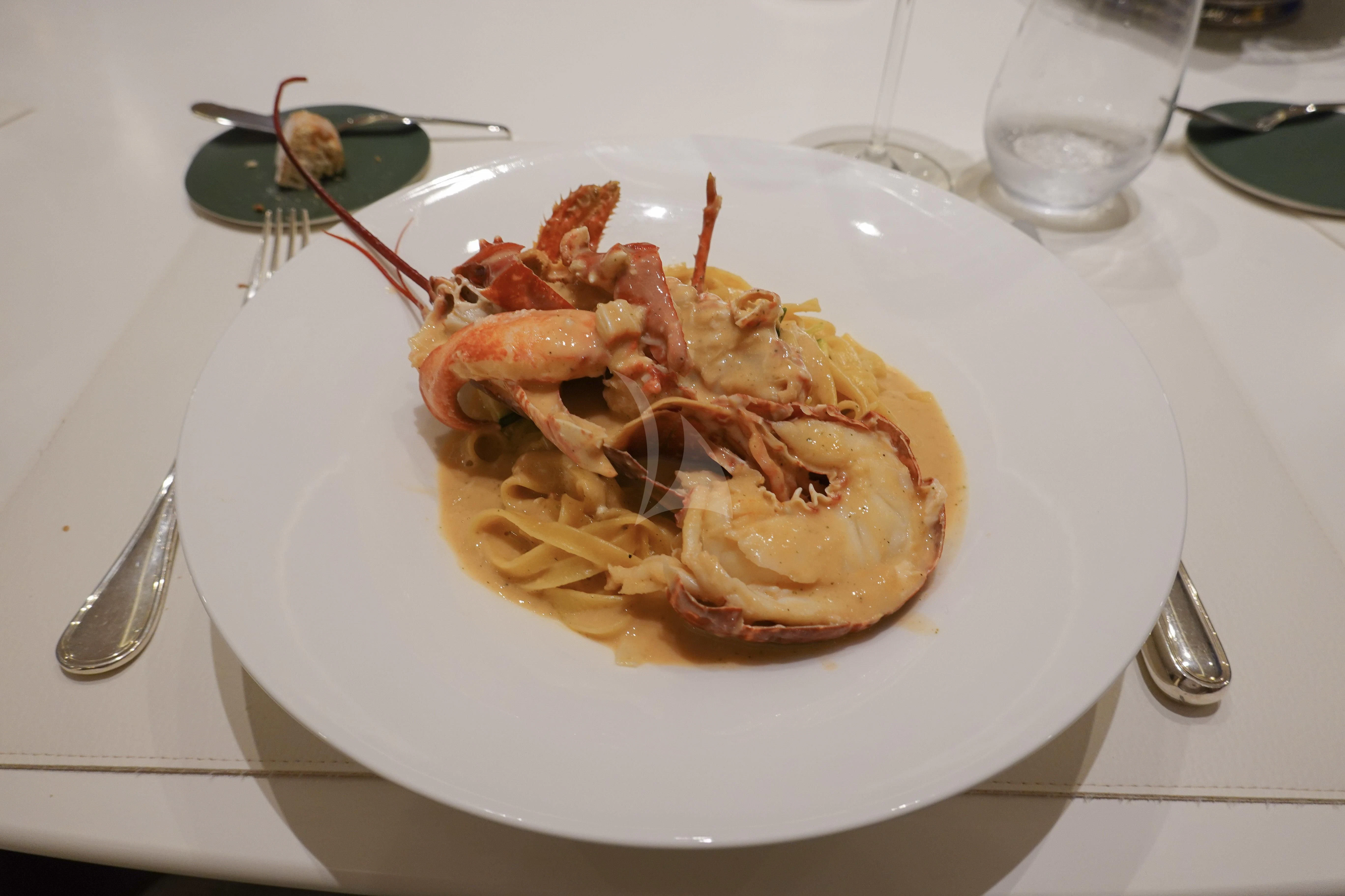 a plate of food aboard UNEXPECTED Yacht for Sale