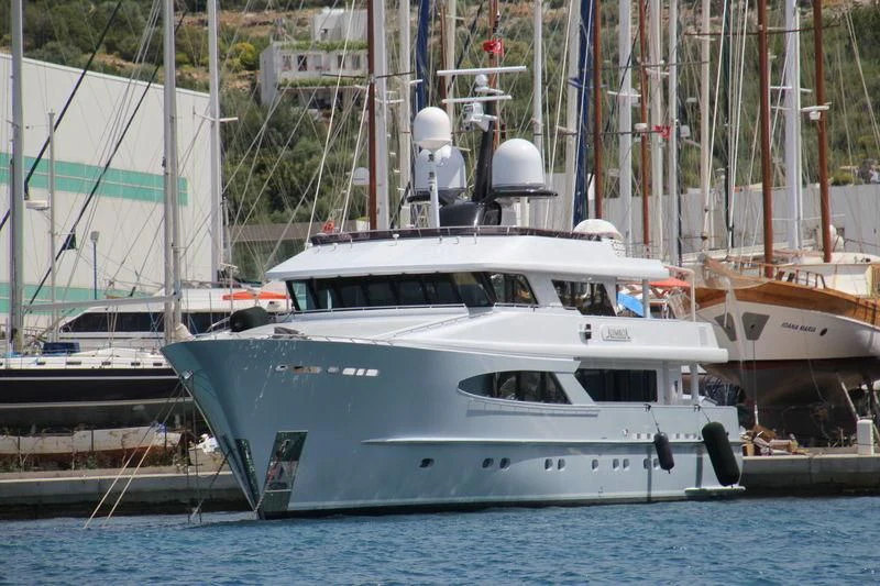 a boat in the water aboard UNEXPECTED Yacht for Sale