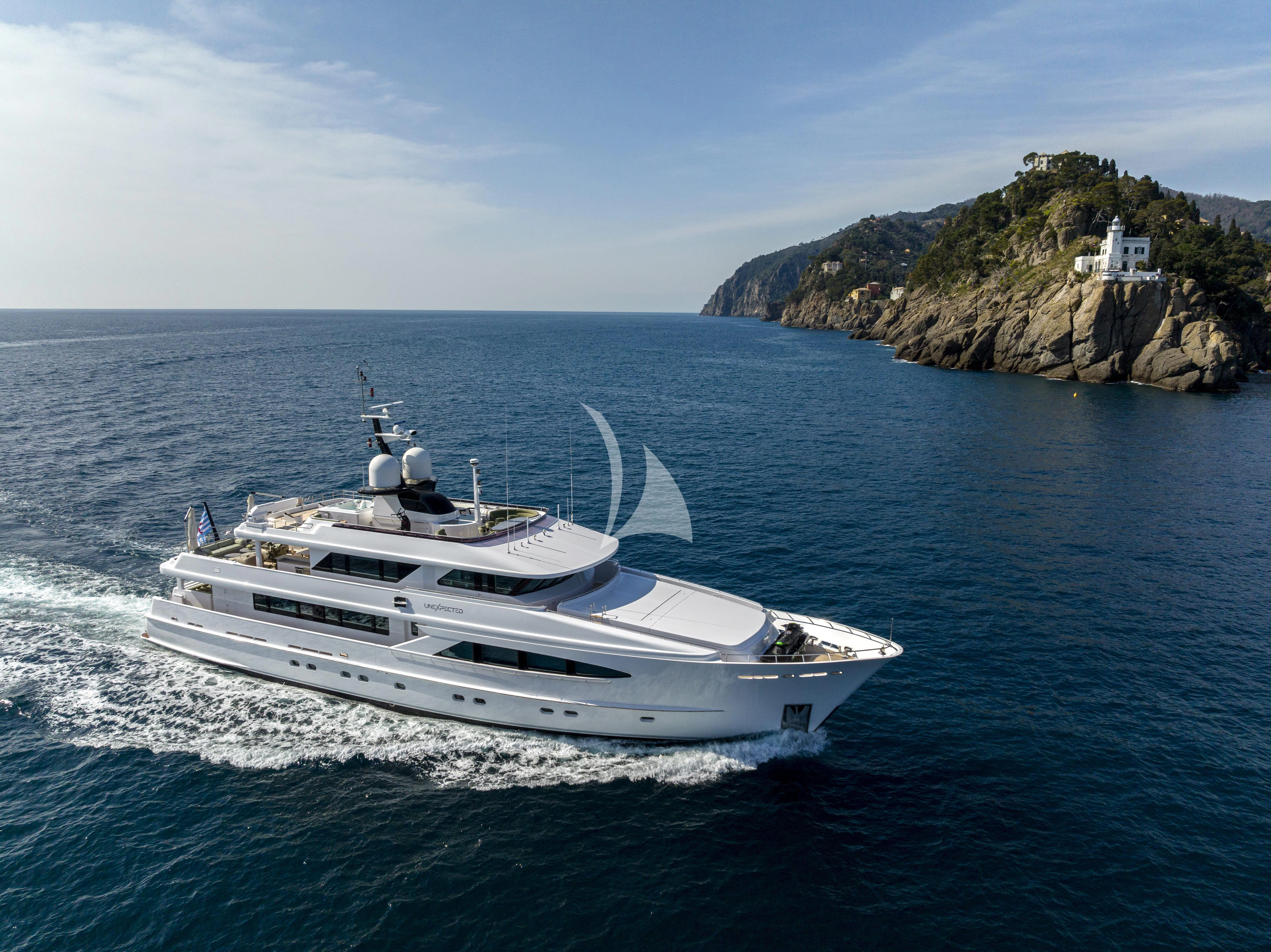 a boat on the water aboard UNEXPECTED Yacht for Sale