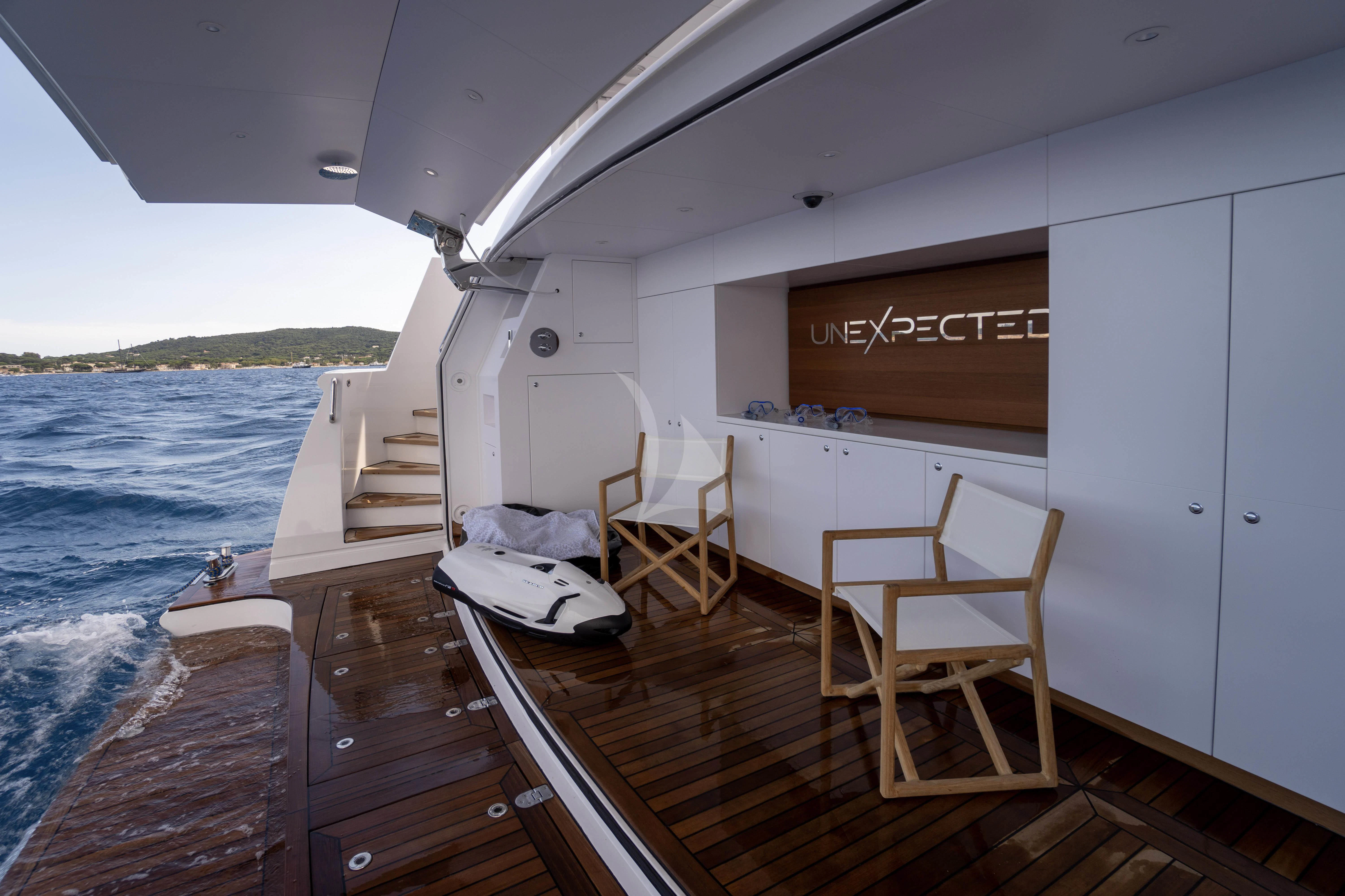a boat on the water aboard UNEXPECTED Yacht for Sale