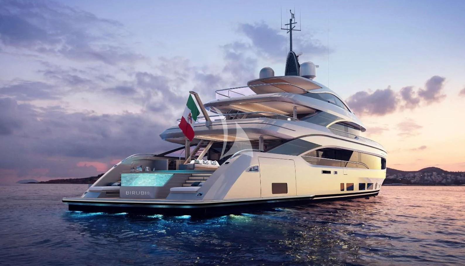 a boat in the water aboard BIRUBI Yacht for Sale