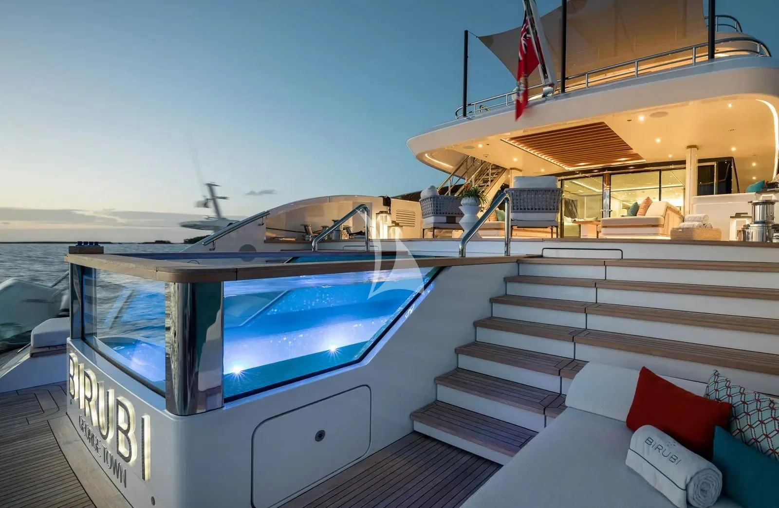 a boat on the water aboard BIRUBI Yacht for Sale