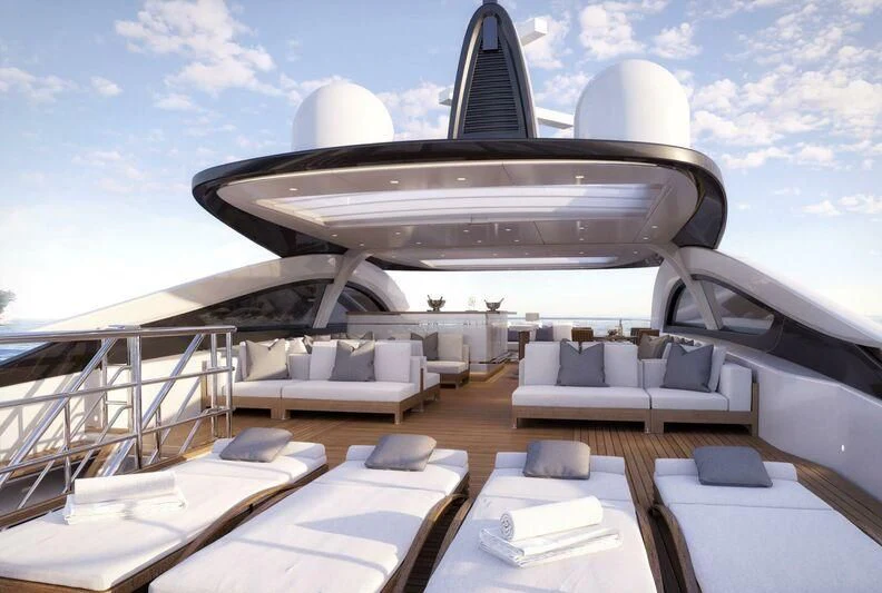 a large space ship aboard BIRUBI Yacht for Sale