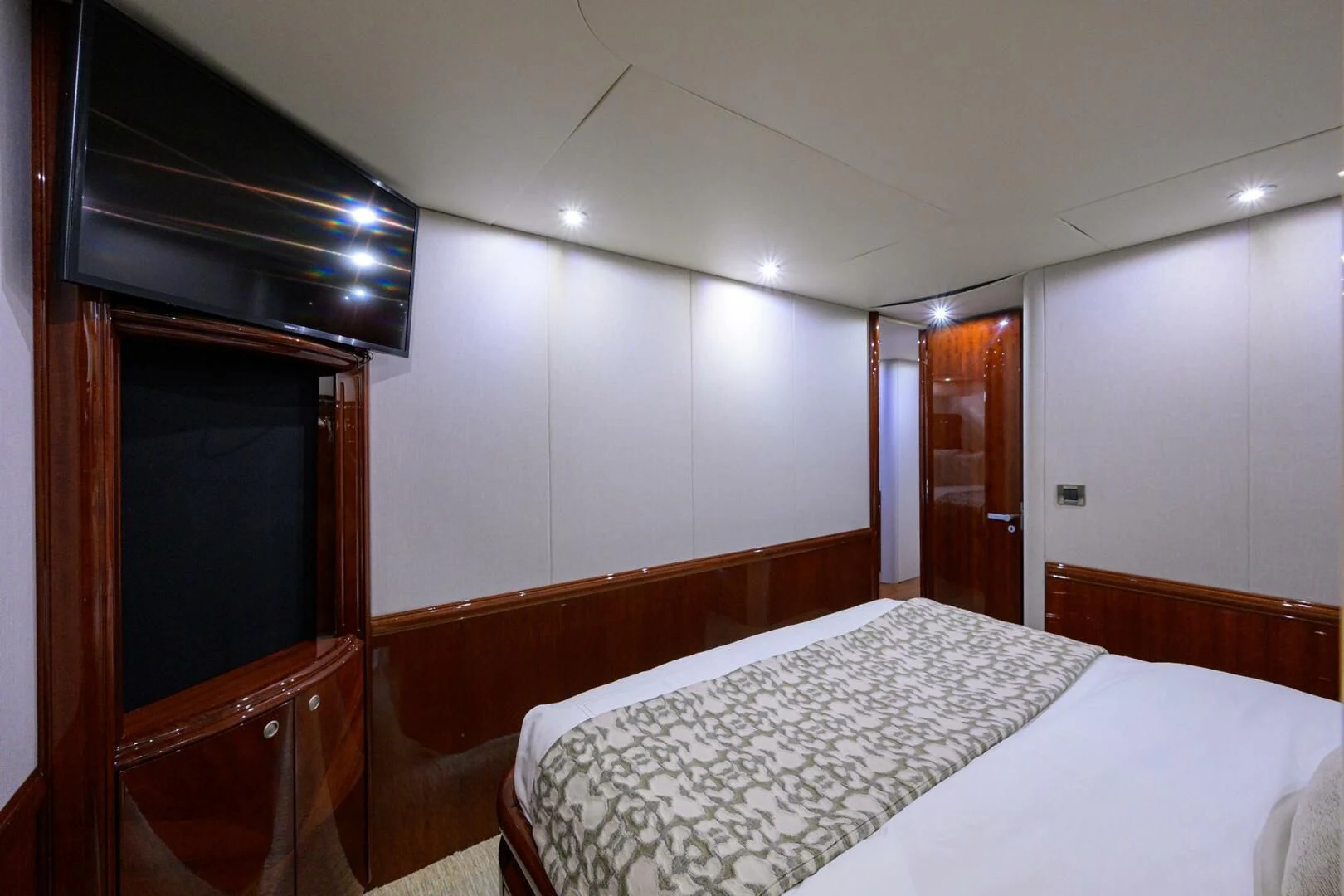 a room with two beds aboard ALWAYS BAREFOOT Yacht for Sale