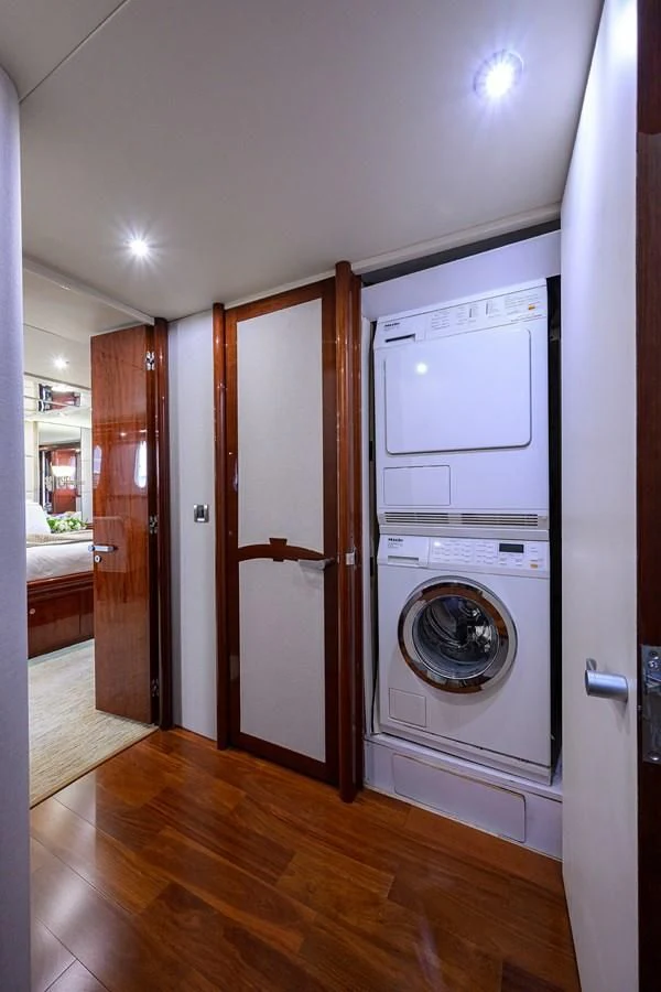 a room with washer and dryer aboard ALWAYS BAREFOOT Yacht for Sale