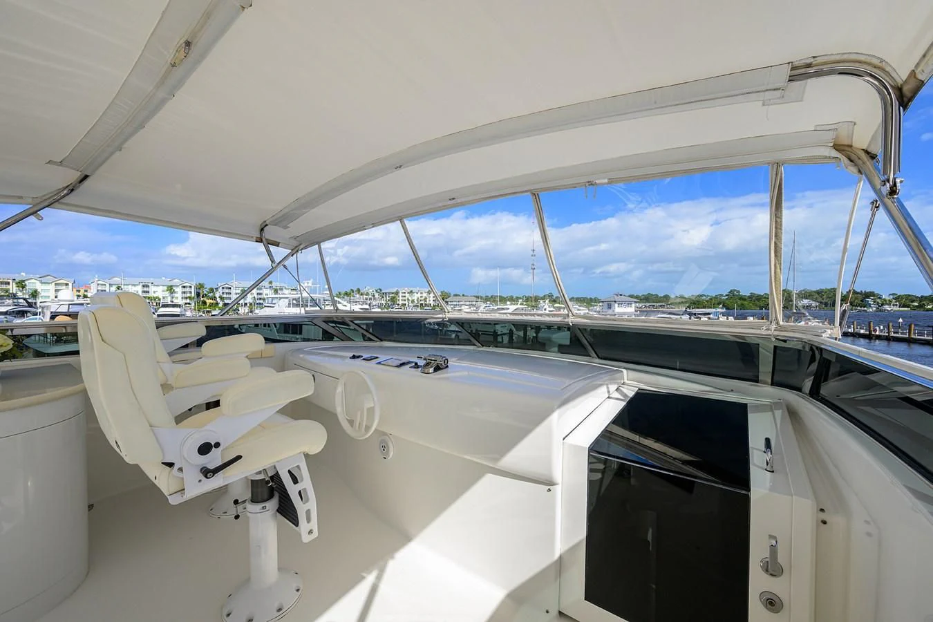a view of a city from the deck of a boat aboard ALWAYS BAREFOOT Yacht for Sale