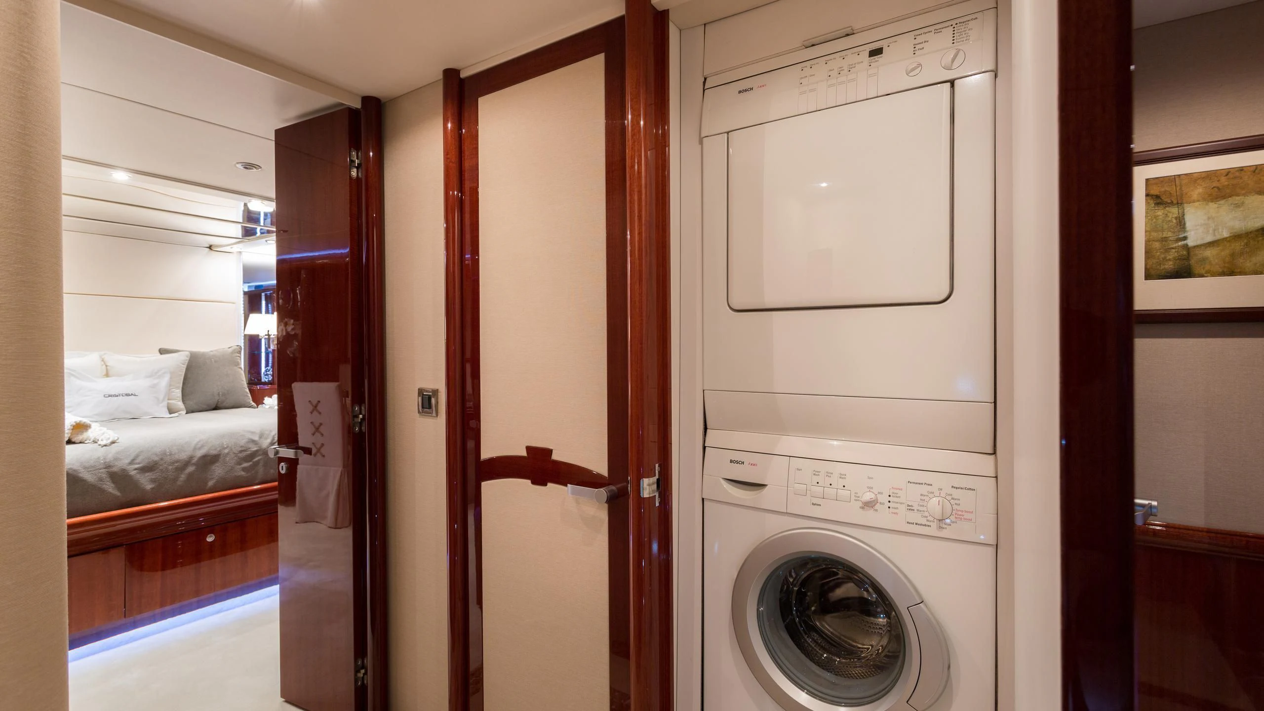 a room with a washing machine aboard ALWAYS BAREFOOT Yacht for Sale