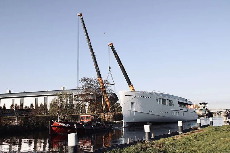 a crane on a boat aboard CALLISTO Yacht for Sale