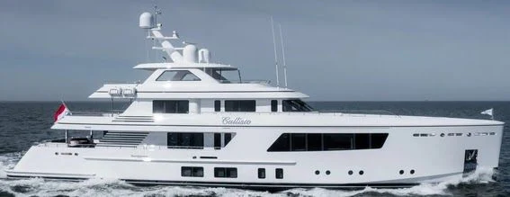 a large white yacht aboard CALLISTO Yacht for Sale